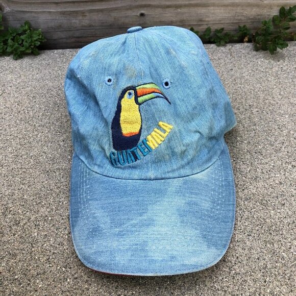Nina Caps Other - Vintage NINA CAPS Guatemala Parrot Toucan Hat Men's Blue Adjustable Cap